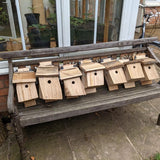 Row of bird boxes
