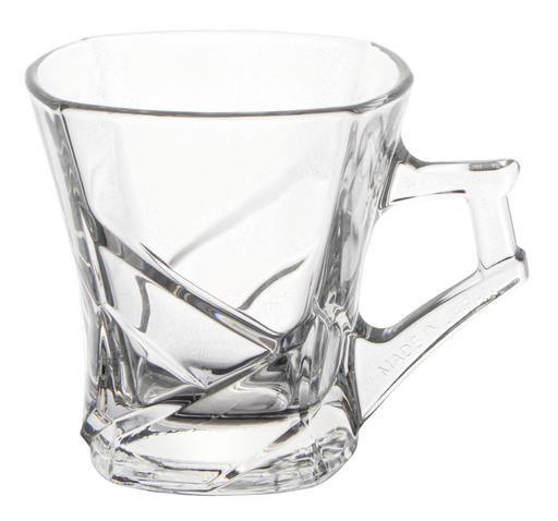 Set of 6 LARGE Clear Glass Coffee Mugs Tea Cappuccino Mug Glass Cups 340ml