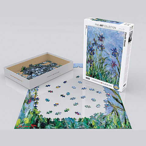 Experience the Artistic Brilliance of Monet with 'Iris Mauves' EuroGraphics Jigsaw Puzzle