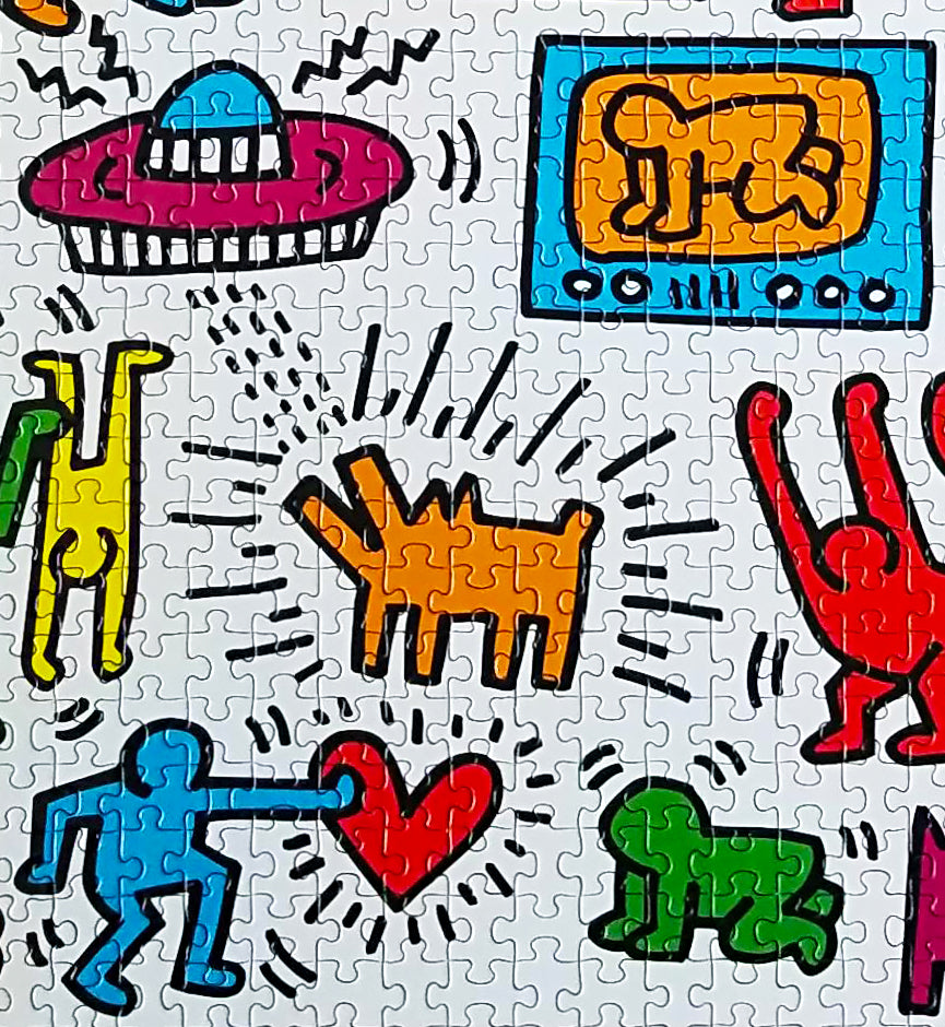 Pop art lovers, this one's for you. This 1000-piece jigsaw puzzle features iconic shapes and colours from graffiti artist Keith Haring.