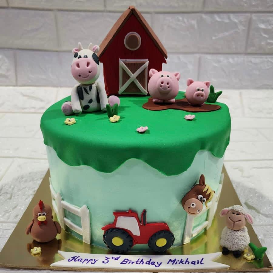 Farm Animals Cake - Kukkr Cakes