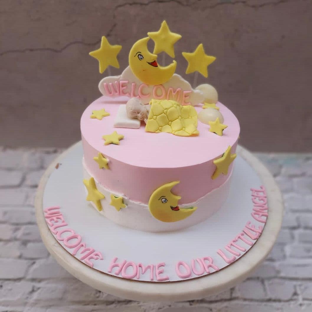 Welcome Baby Girl Cake | Customised Cakes by Kukkr Home Bakers