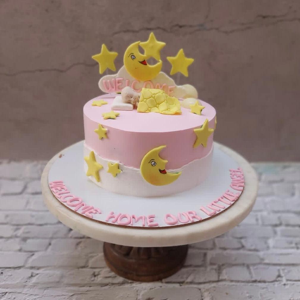Welcome Baby Girl Cake | Customised Cakes by Kukkr Home Bakers