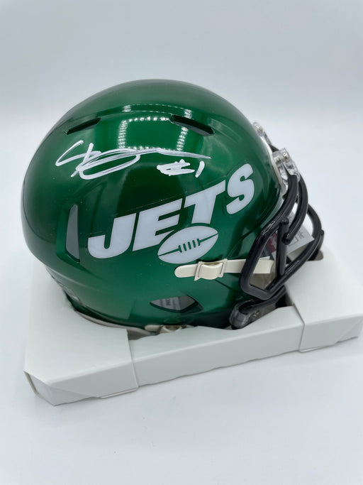 Darrelle Revis & Sauce Gardner DUAL Autographed NY Jets Flat White Full  Size Replica Helmet w/ Inscriptions (Beckett)