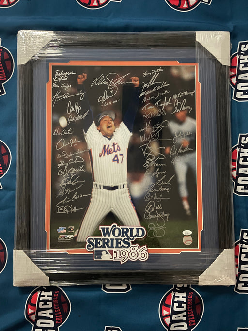 Lot Detail - 1986 New York Mets World Series Champions Team Signed Jersey  w/ 37 Signatures Including Carter, Gooden, Strawberry & More (JSA Full  Letter)