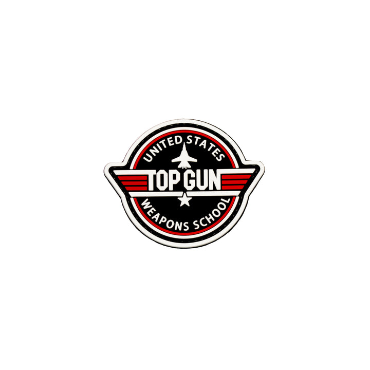 Top Gun Round Black w Stars PVC Patch