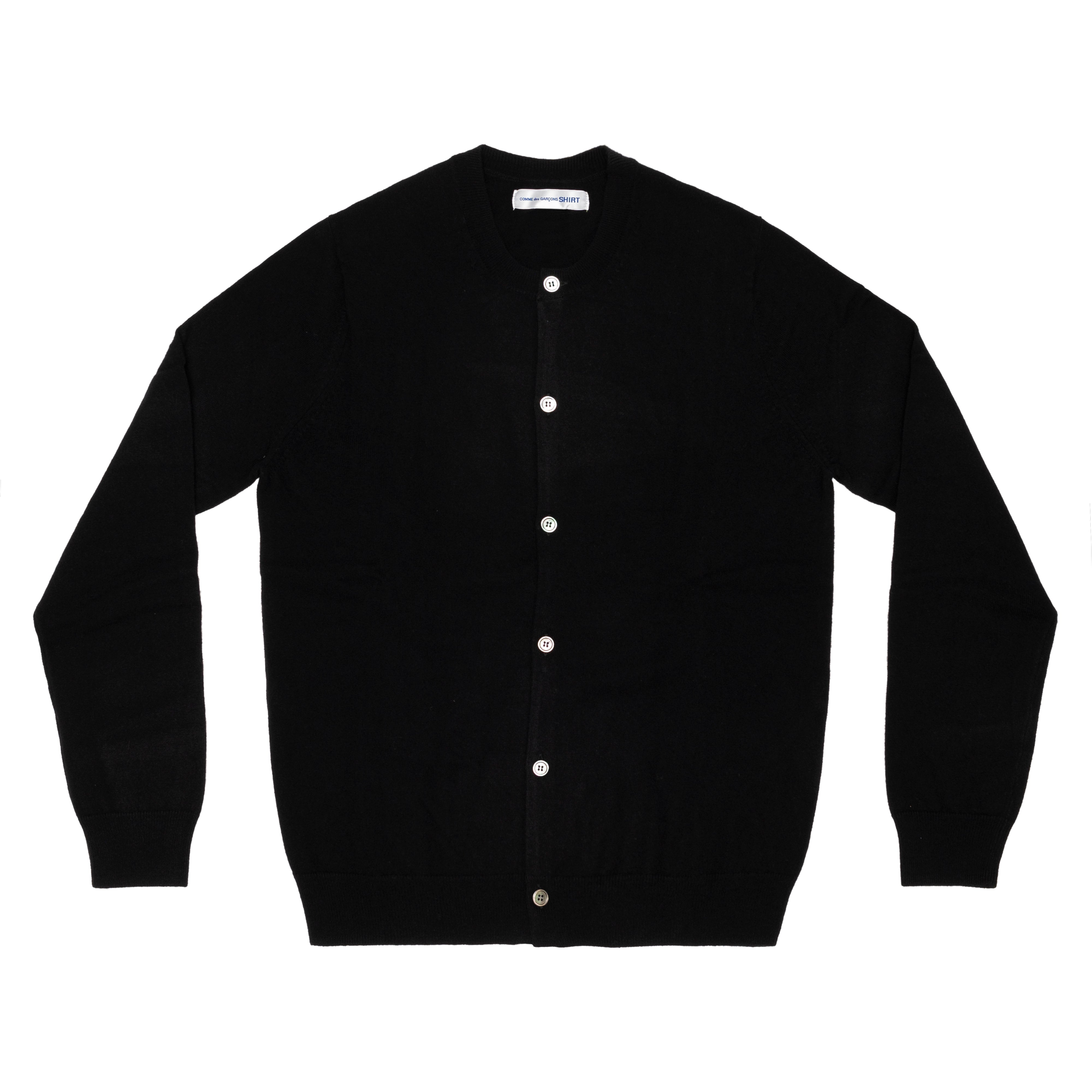 CDG SHIRT FOREVER Fully Fashioned Knit Cardigan Round-Neck (Black ...