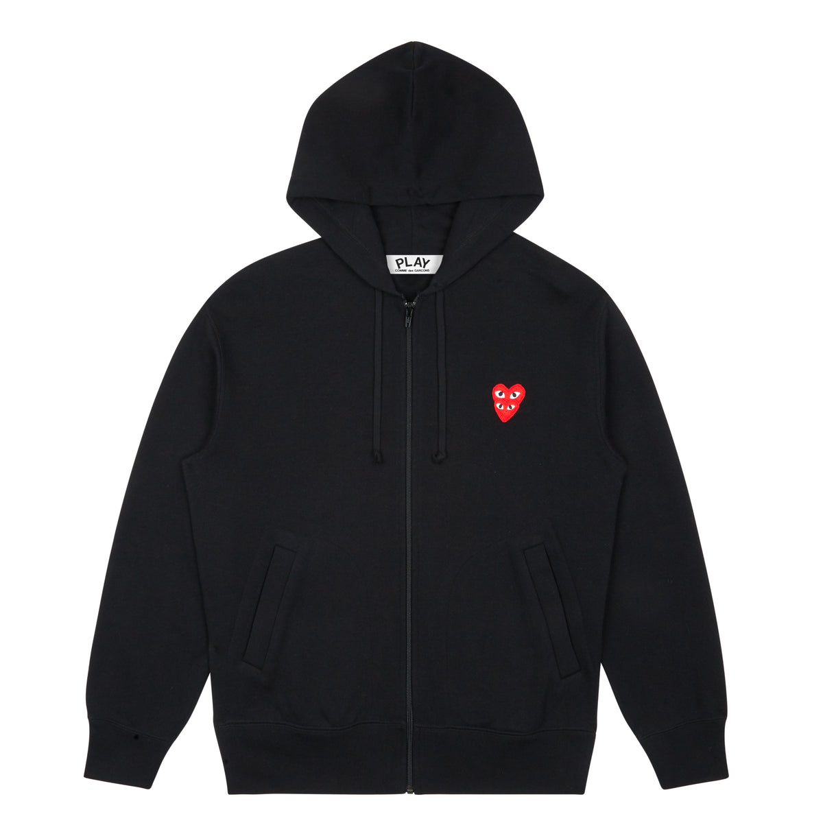 PLAY COMME des GARÇONS Double Red Heart Hoodie Black (AZ-T293-051/AZ-T ...