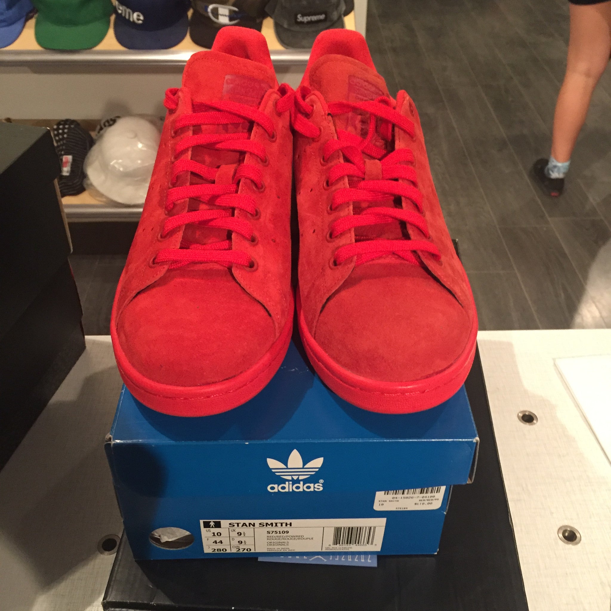 adidas stan smith red mono suede