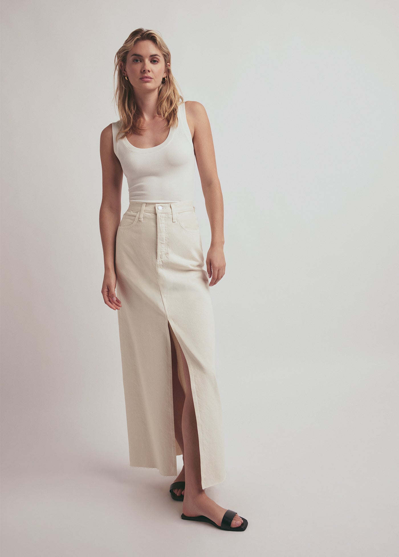 THE SADIE HIGH RISE MAXI A-LINE SKIRT