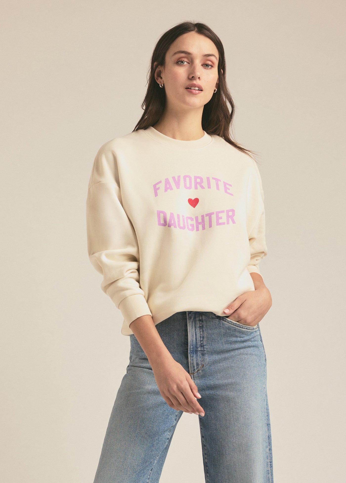 FAVORITE DAUGHTER HEART LOGO SWEATSHIRT