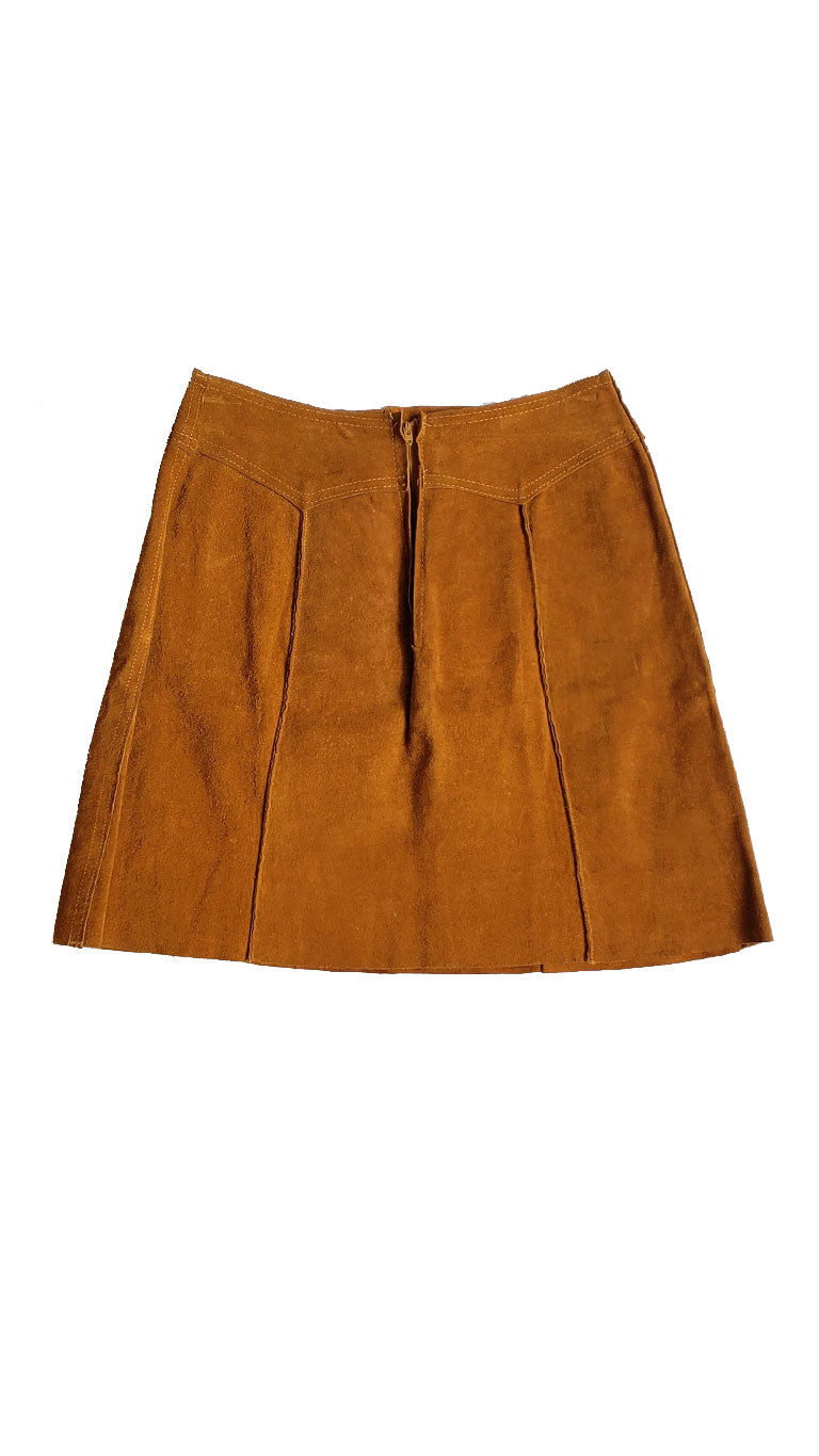 tan mini skirt suede