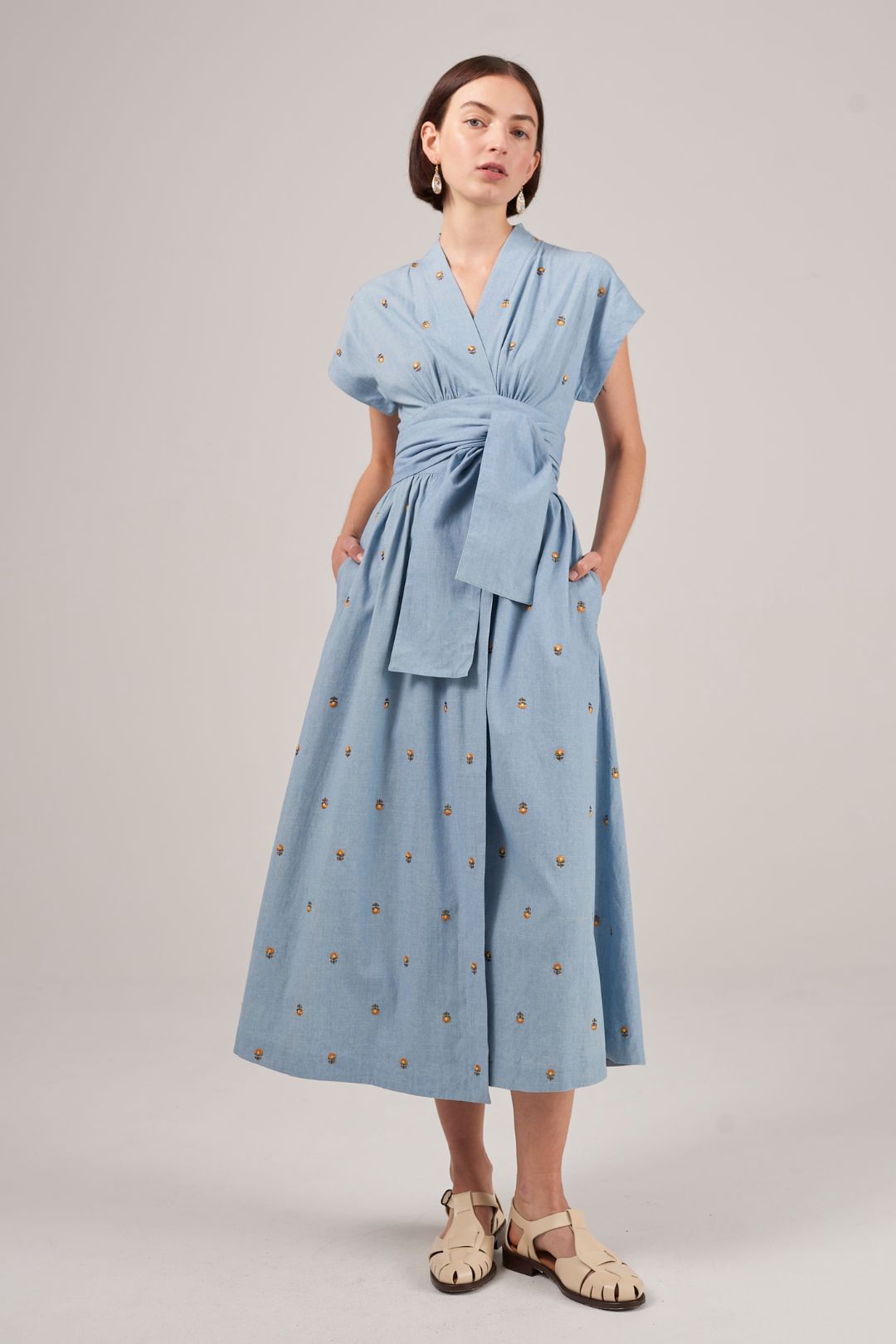 Daisy Chambray Wrap Dress