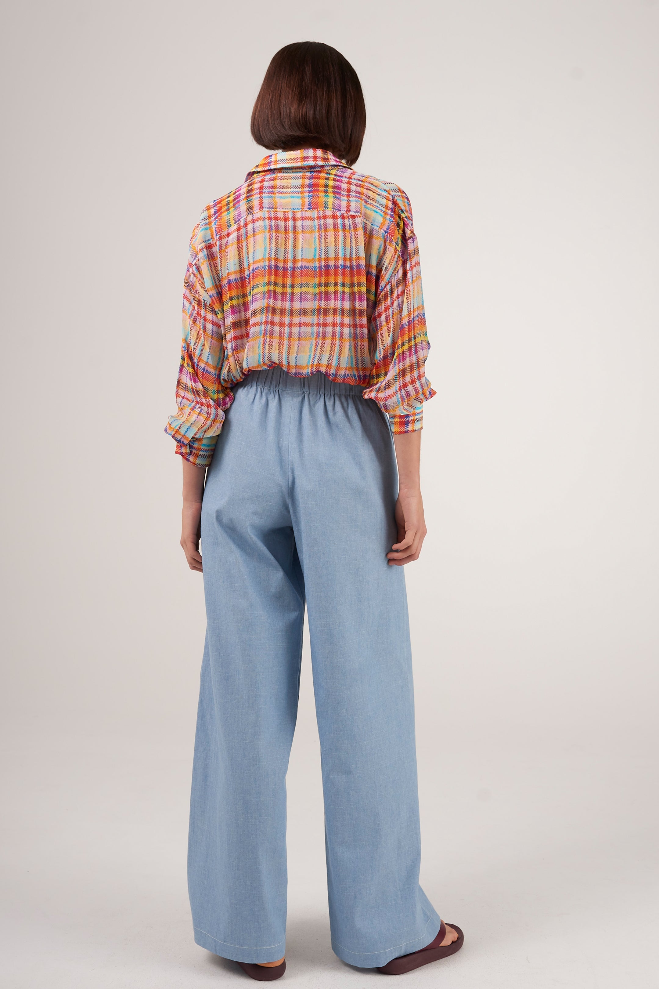 Chambray Wide Leg Pant