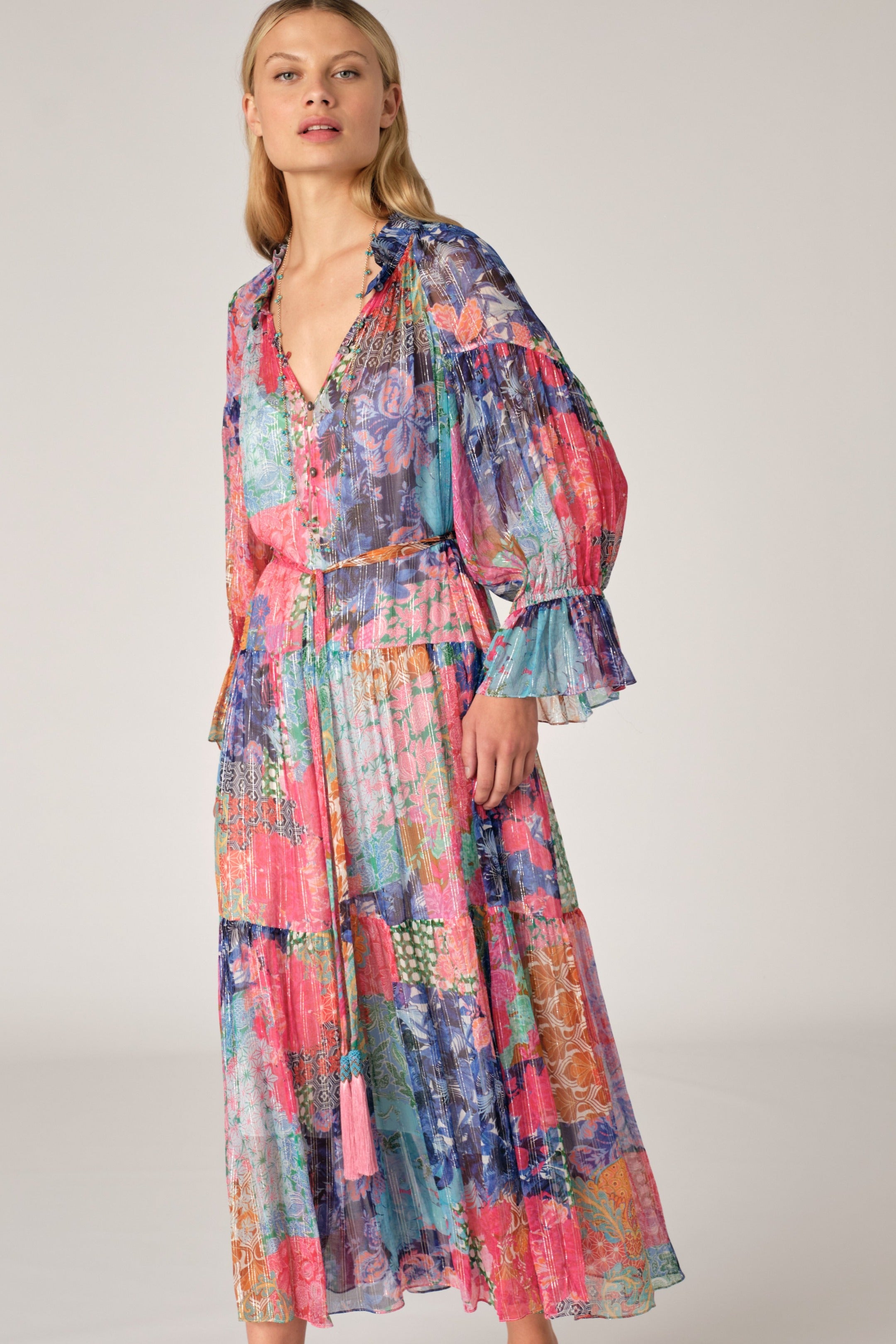 Veracruz Lurex Chiffon Dress & Slip - Megan Park