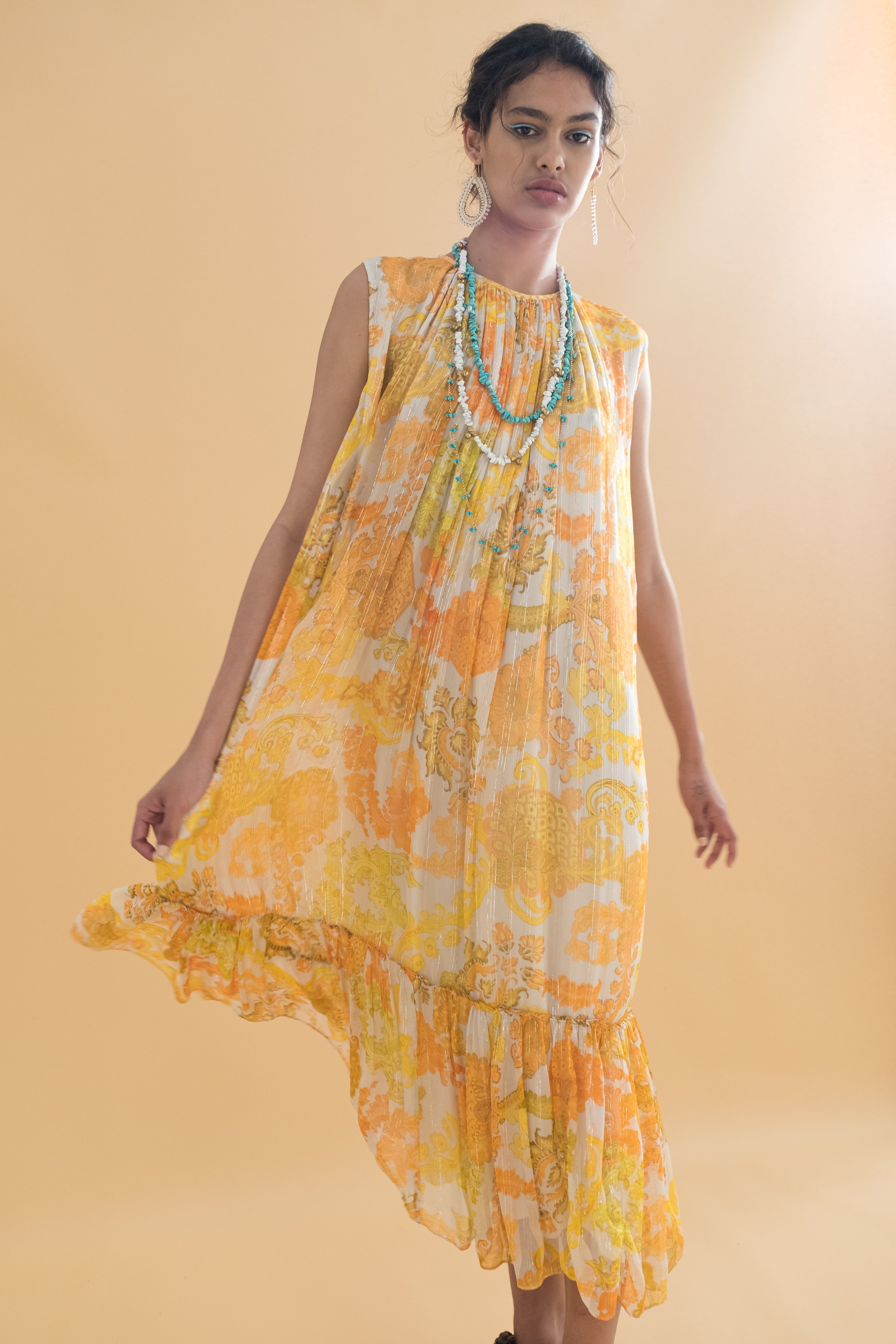 Gigi Lurex Chiffon Dress