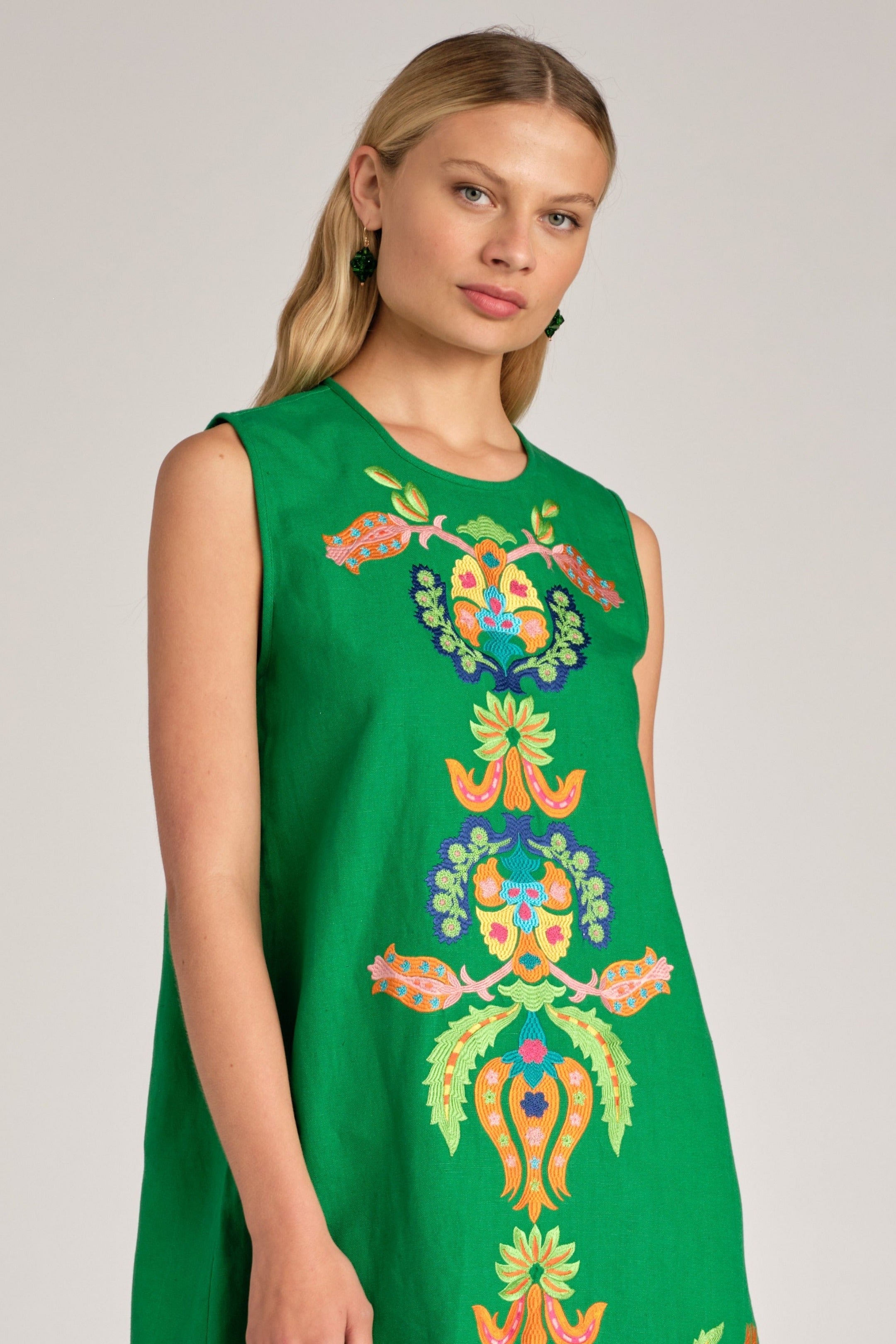 Merida Shift Dress -Emerald