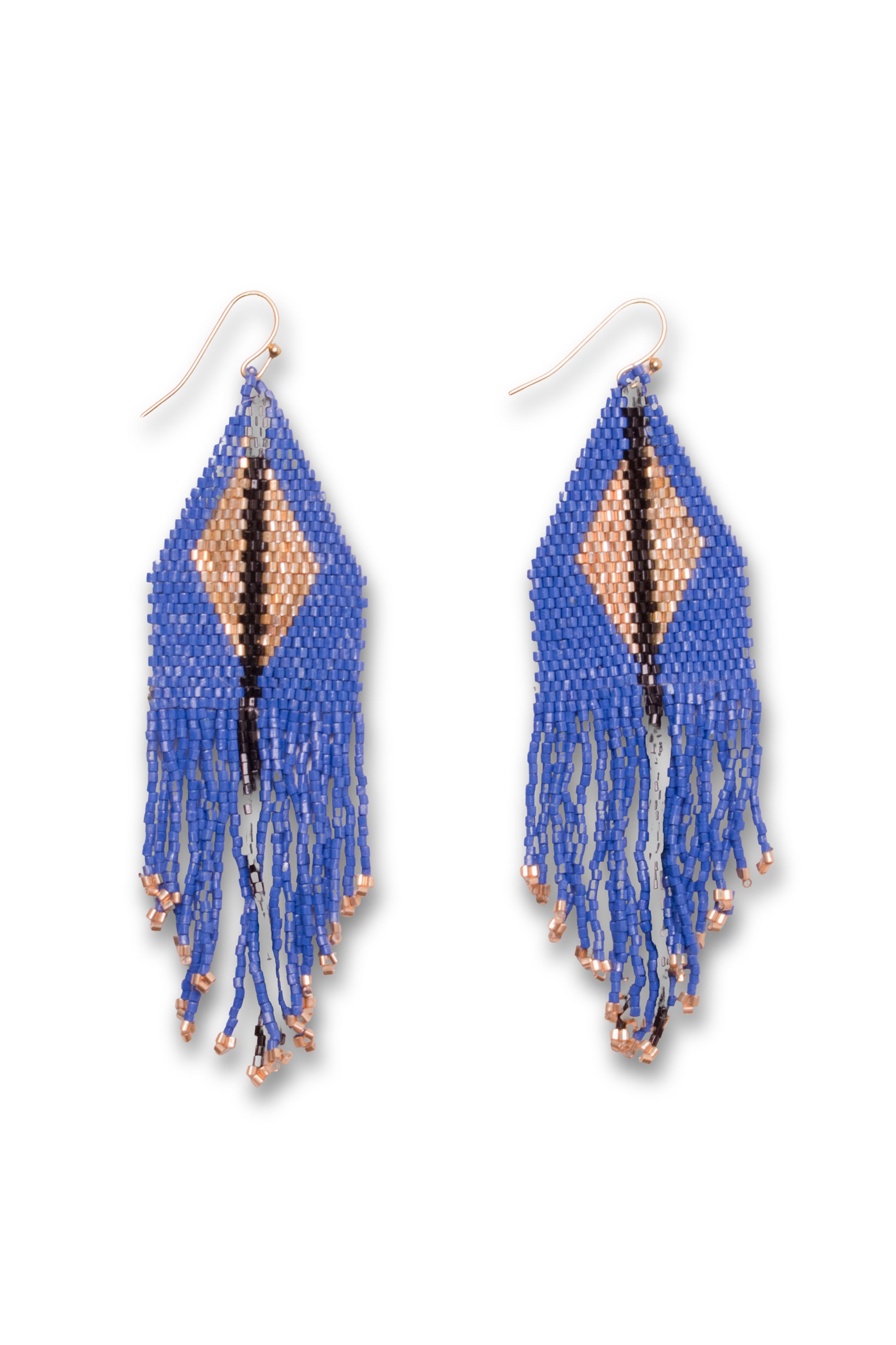 Lapis Gold Jet Earrings