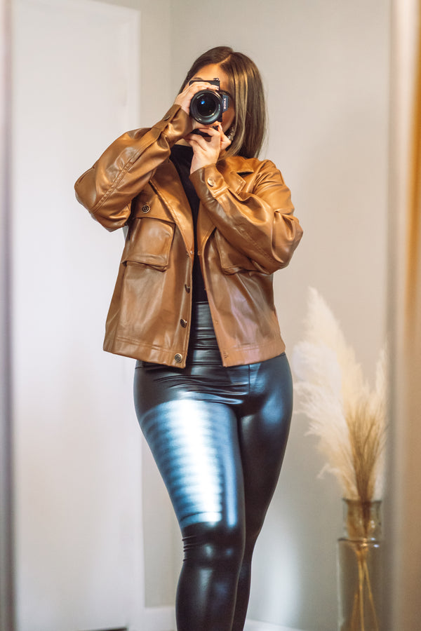 Own the Night: Gold and Black Leopard Faux Leather High Waist Leggings –  Fate & Co.