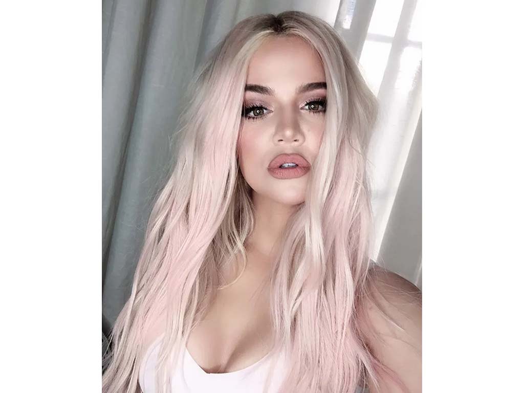 girl get a pink pastel balayage hair color