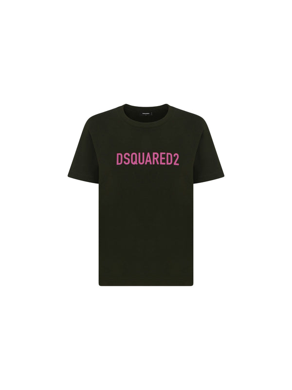 T-SHIRT DSQUARED2, OTHER MATERIALS 100%, color GREEN, FW22, product code S75GD0309S22507697
