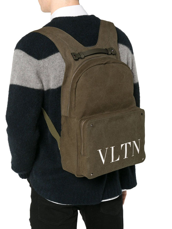 BACKPACK VALENTINO, CANVAS 100%, color GREEN, Measurements 38x43x18cm, CO, product code PY0B0652VZCL90