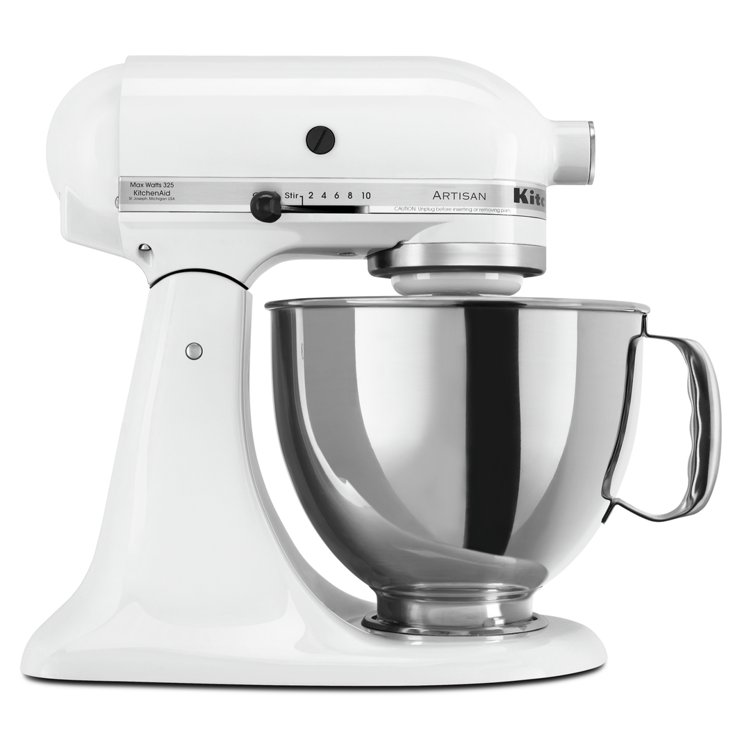 KitchenAid KSM155GBFP 5-Qt. Artisan Design Series with Glass Bowl - Frosted  Pearl White