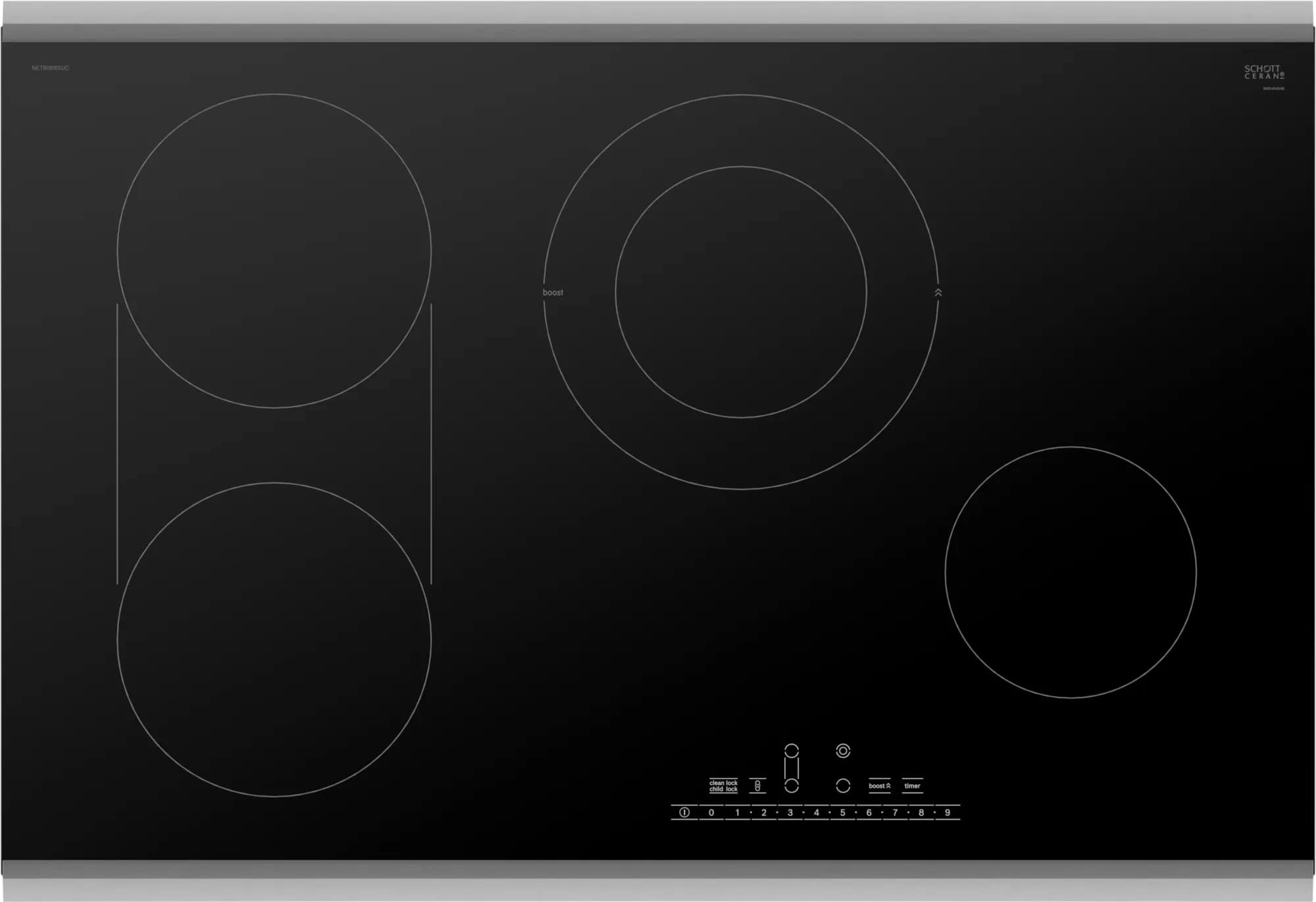 Bosch 37 inch wide Electric Cooktop in Black NET8669SUC