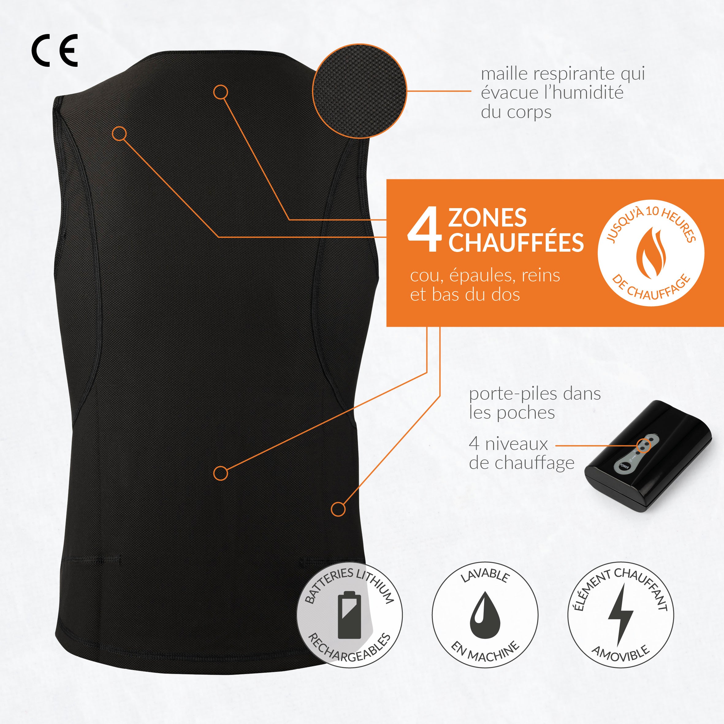 Batterie blouson chauffant – Fit Super-Humain