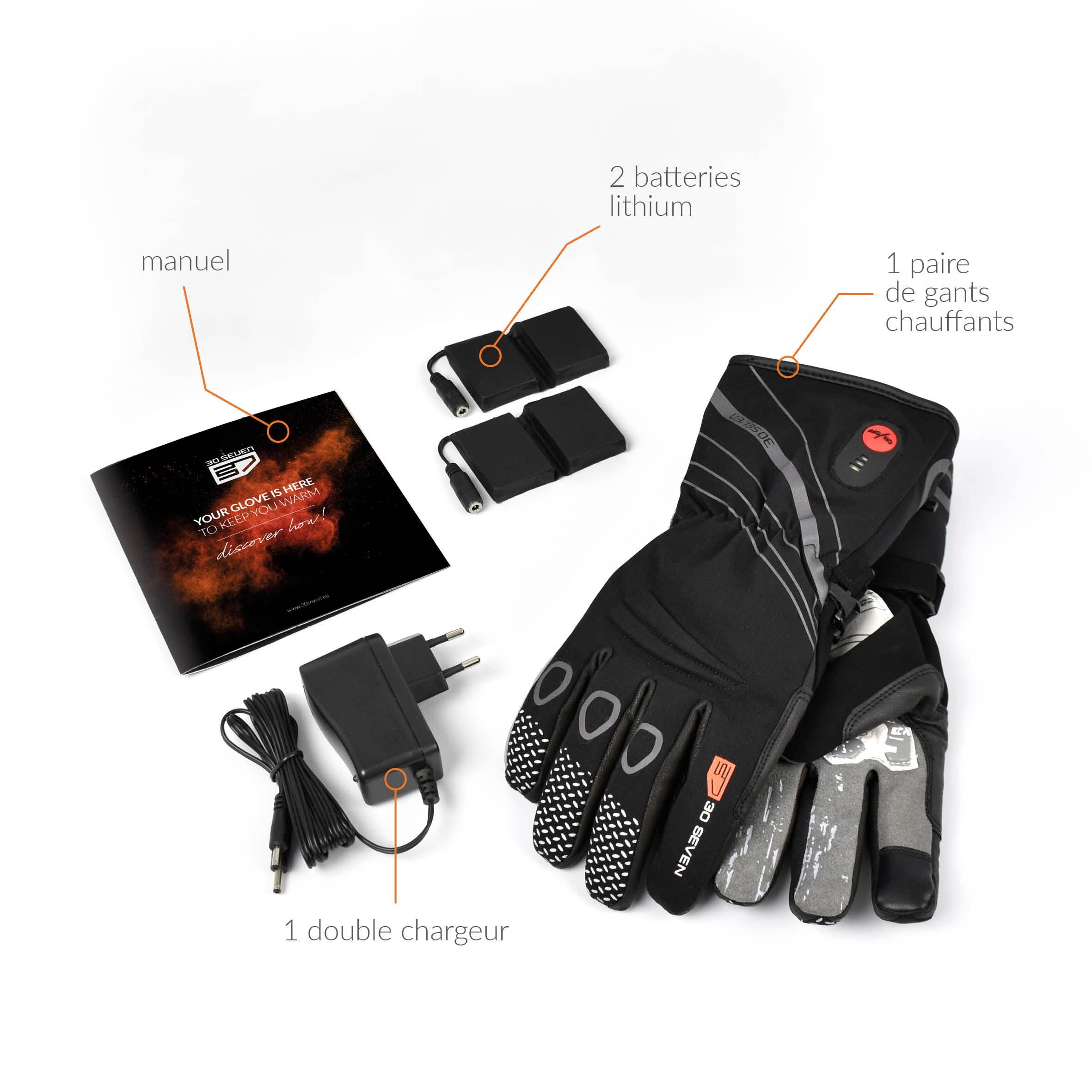 Sous-Gants Chauffants, Respirants et Tactiles à Batteries