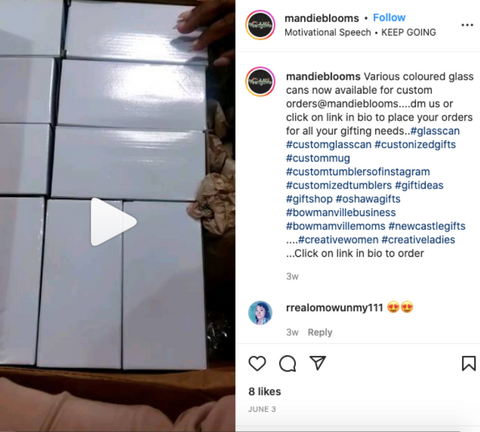 instagram reels example for a product based small business