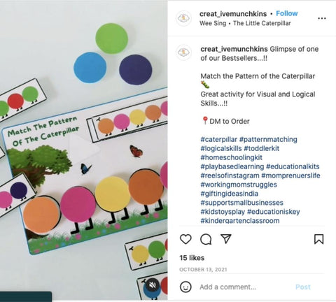 instagram reels example for a product based small business