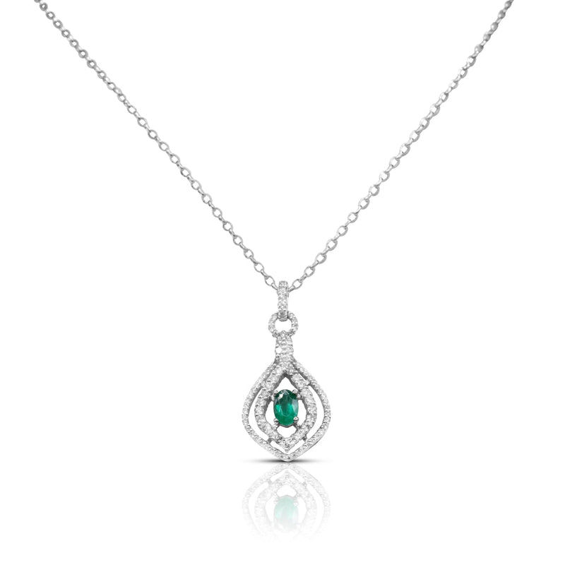 Cooper Jewelers.63 Carat Emerald And Diamonds Necklace