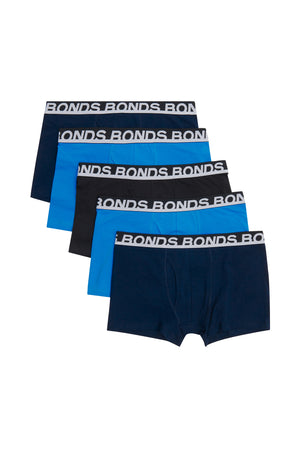 3 X Bonds Mens Everyday Trunks Underwear Black / Navy / Blue – Tie