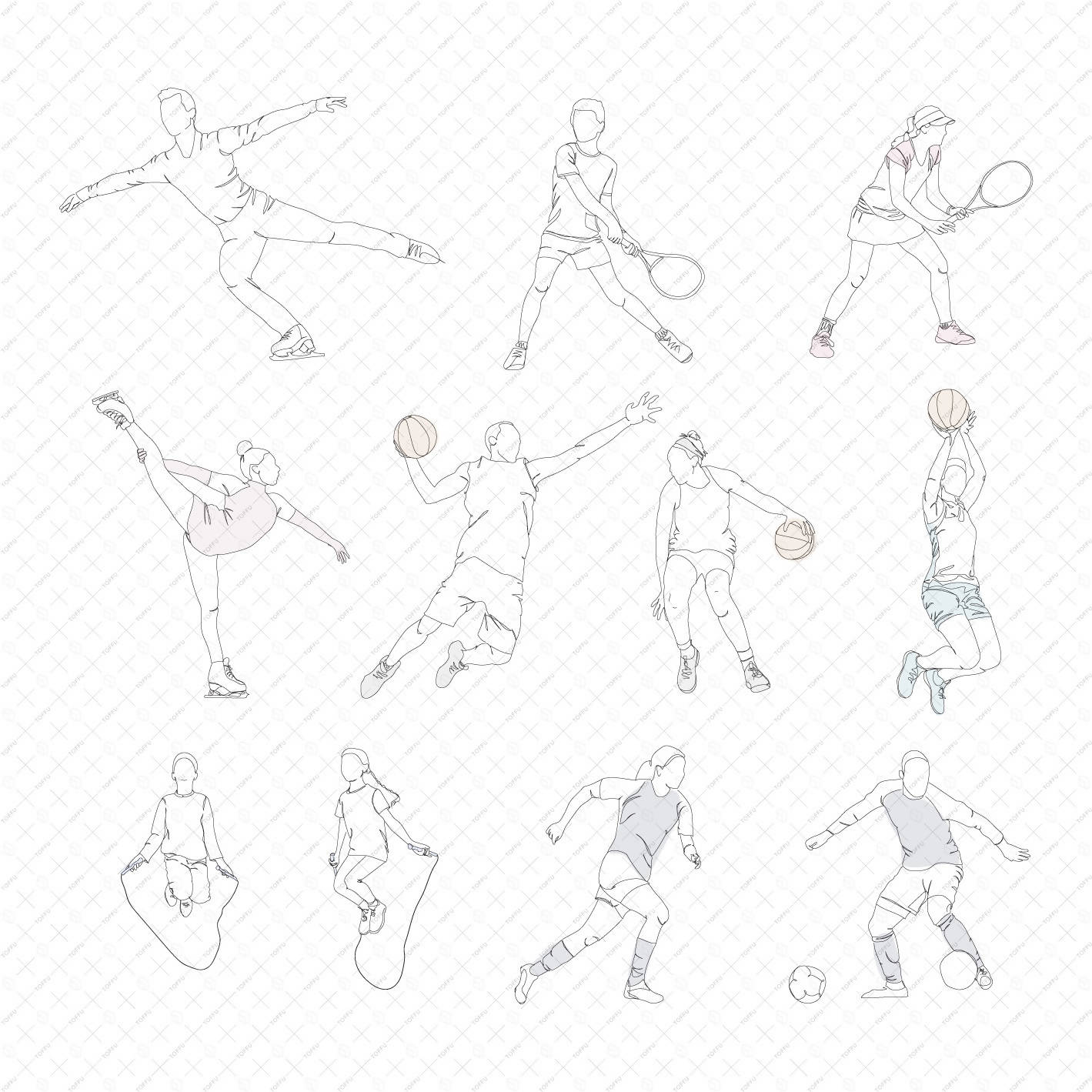 Original Hand Drawing Different Sport Types Stock Photo 70132438 |  Shutterstock