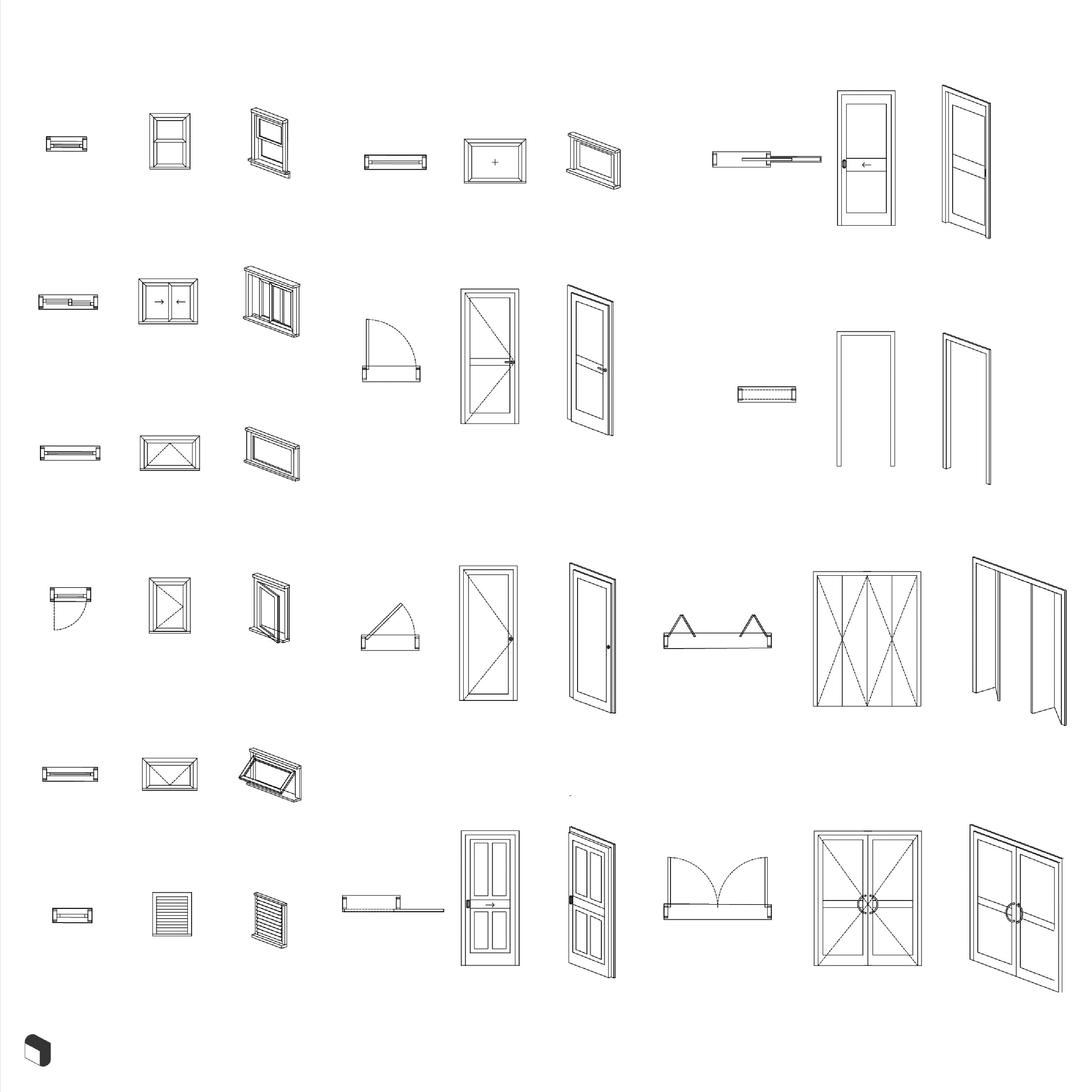 Cad Dynamic Window & Door Blocks DWG | Toffu Co