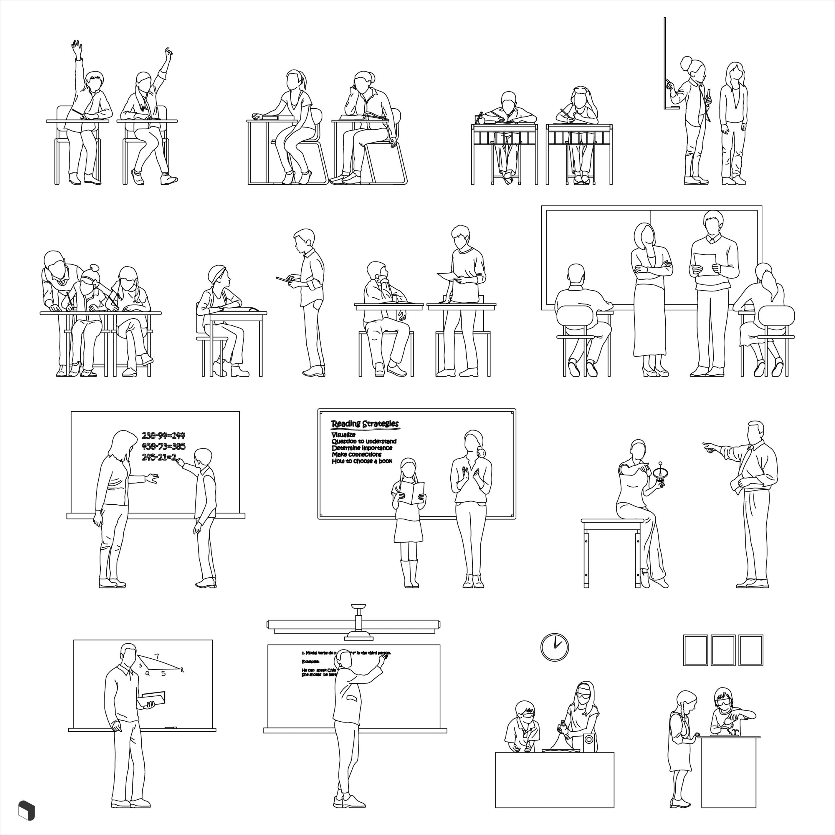 cad people outline clipart