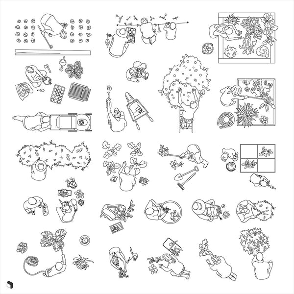 Cad Gardening Top View PNG | Toffu Co