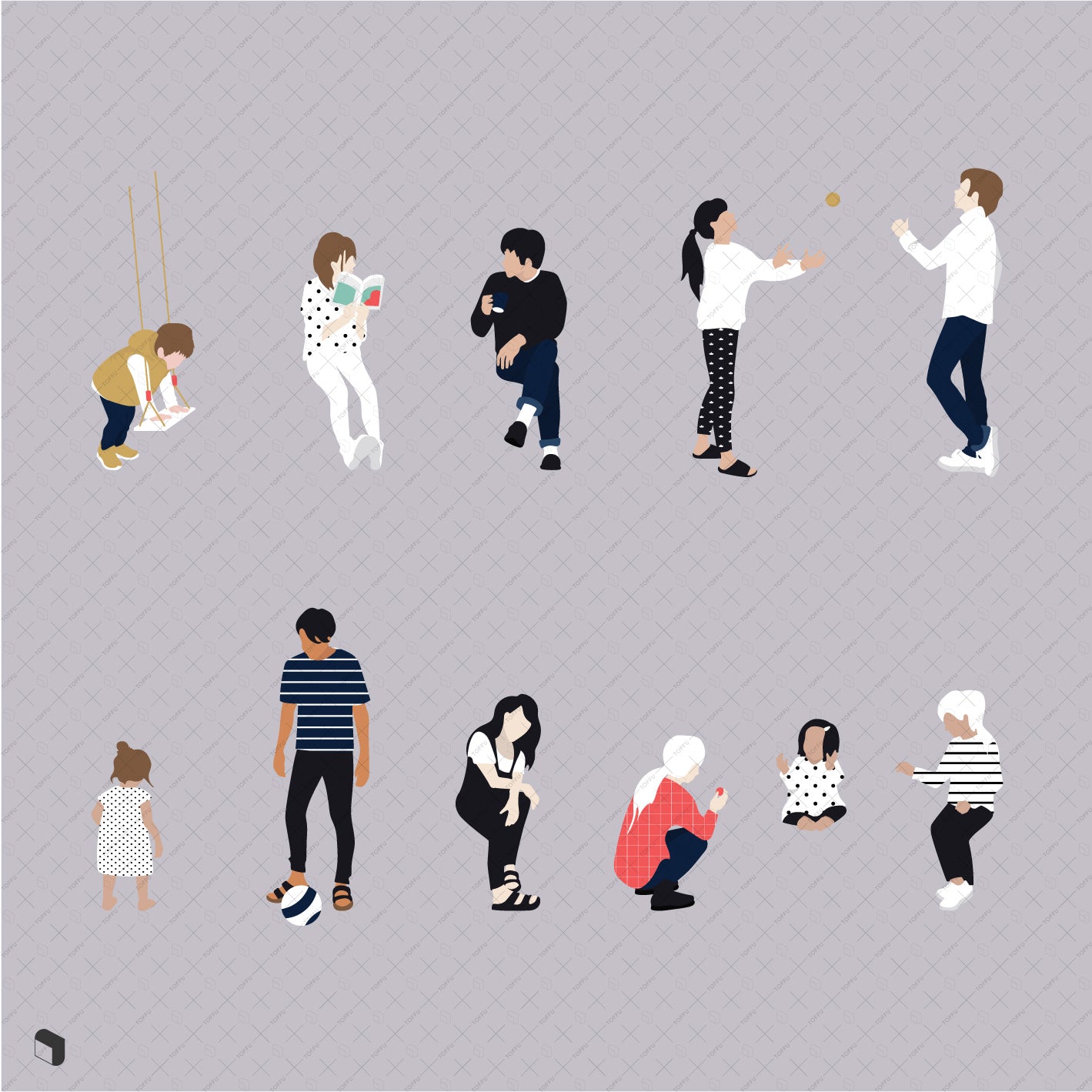 Flat Icon - Flat Vector Hand-drawn People Silhouette – Toffu Co