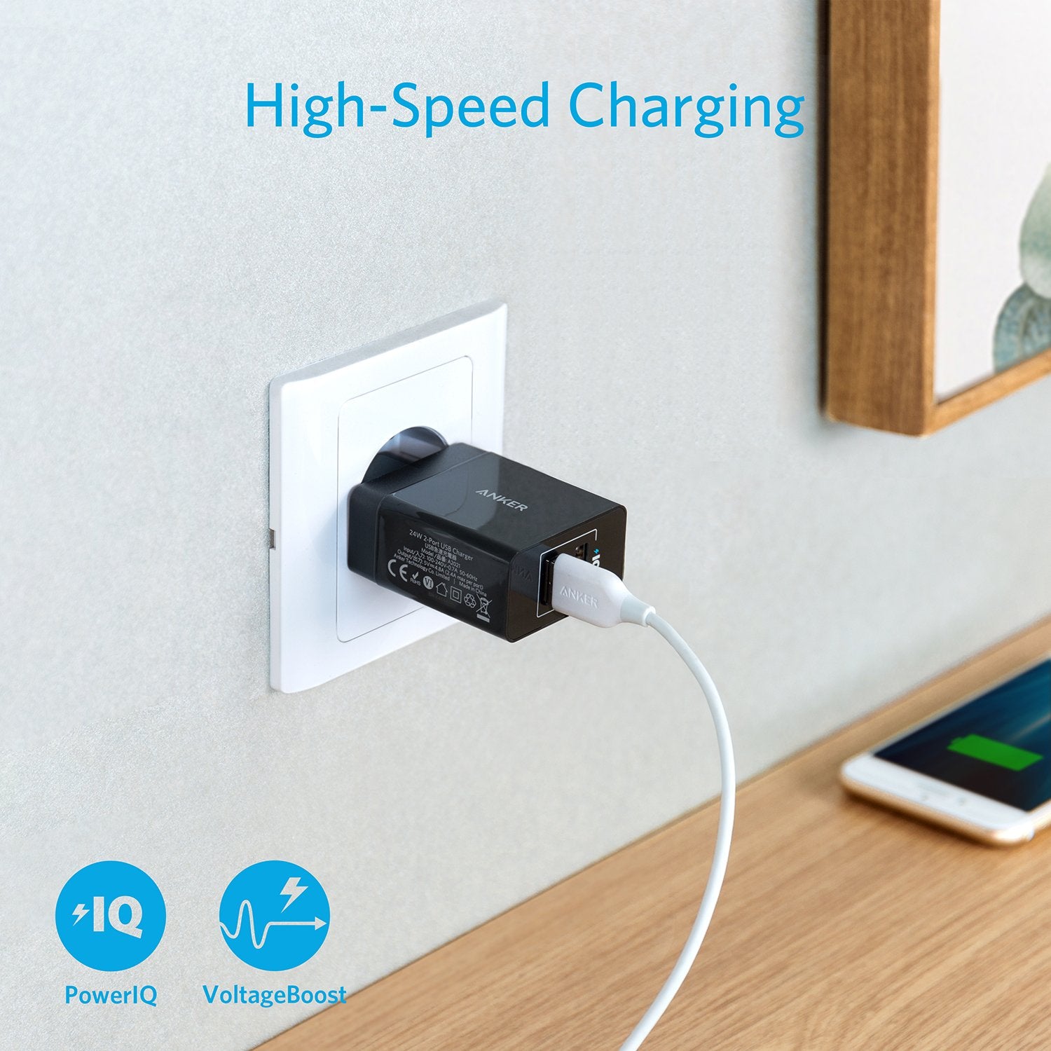 Anker Tech Anker 24W Dual-Port USB Wall Charger schwarz - Angebote ab 15,99  €
