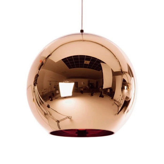 rose gold globe pendant light