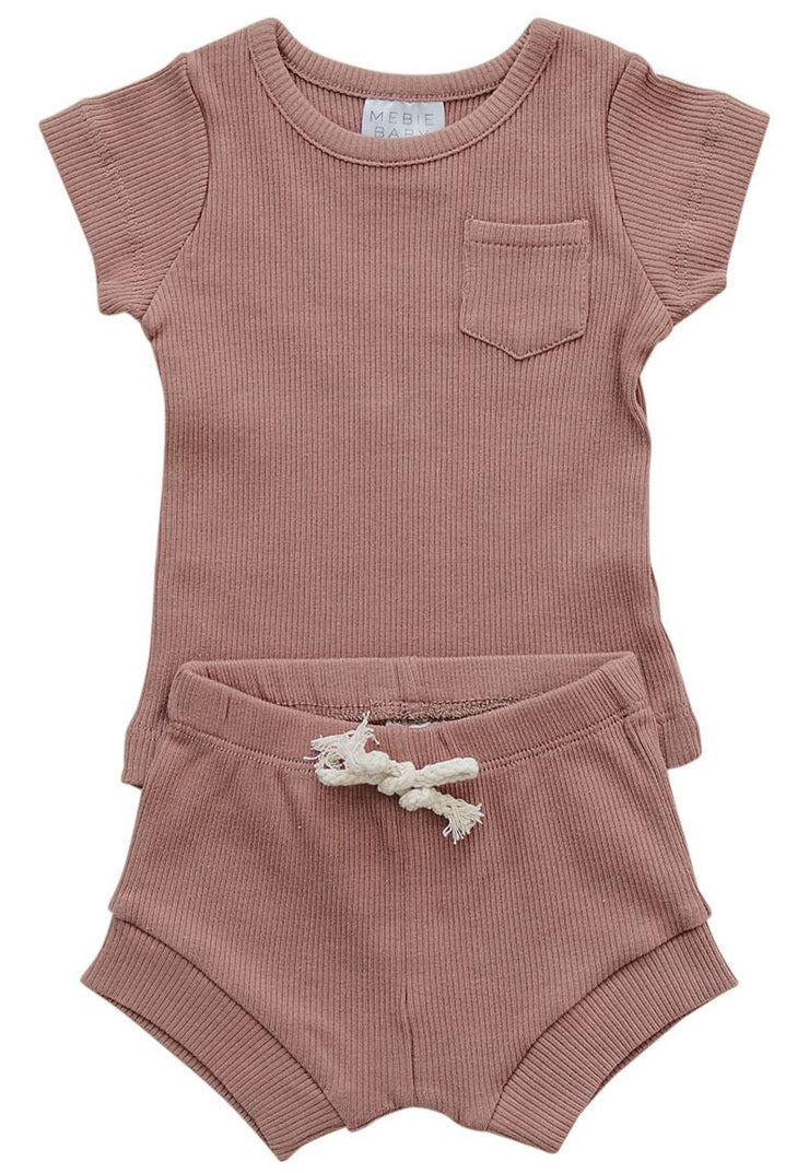 Sage Organic Cotton Ribbed Snap Bodysuit by Mebie Baby