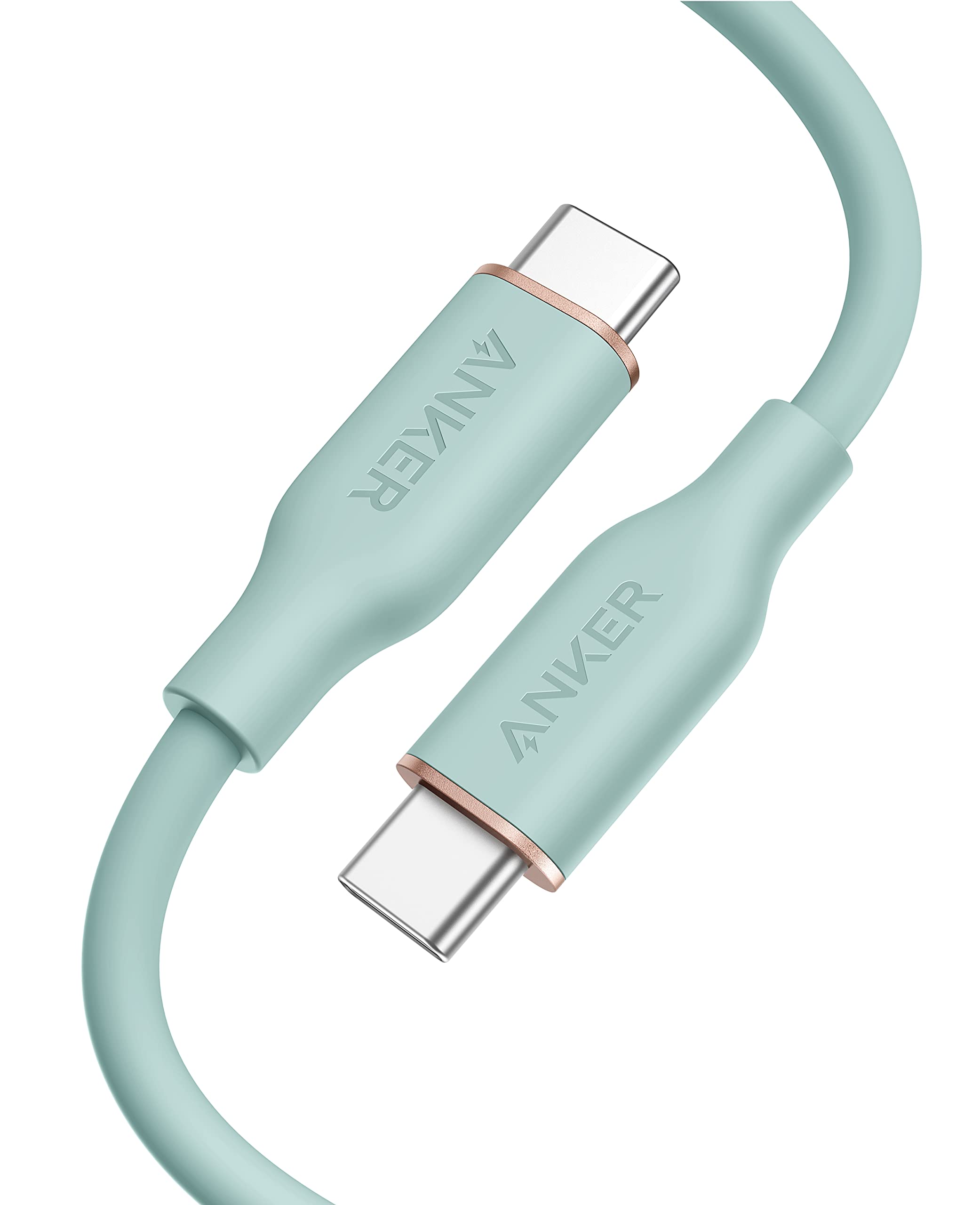 Anker 643 USB-C to USB-C Cable (Flow, Silicone) 3ft / Mint Green