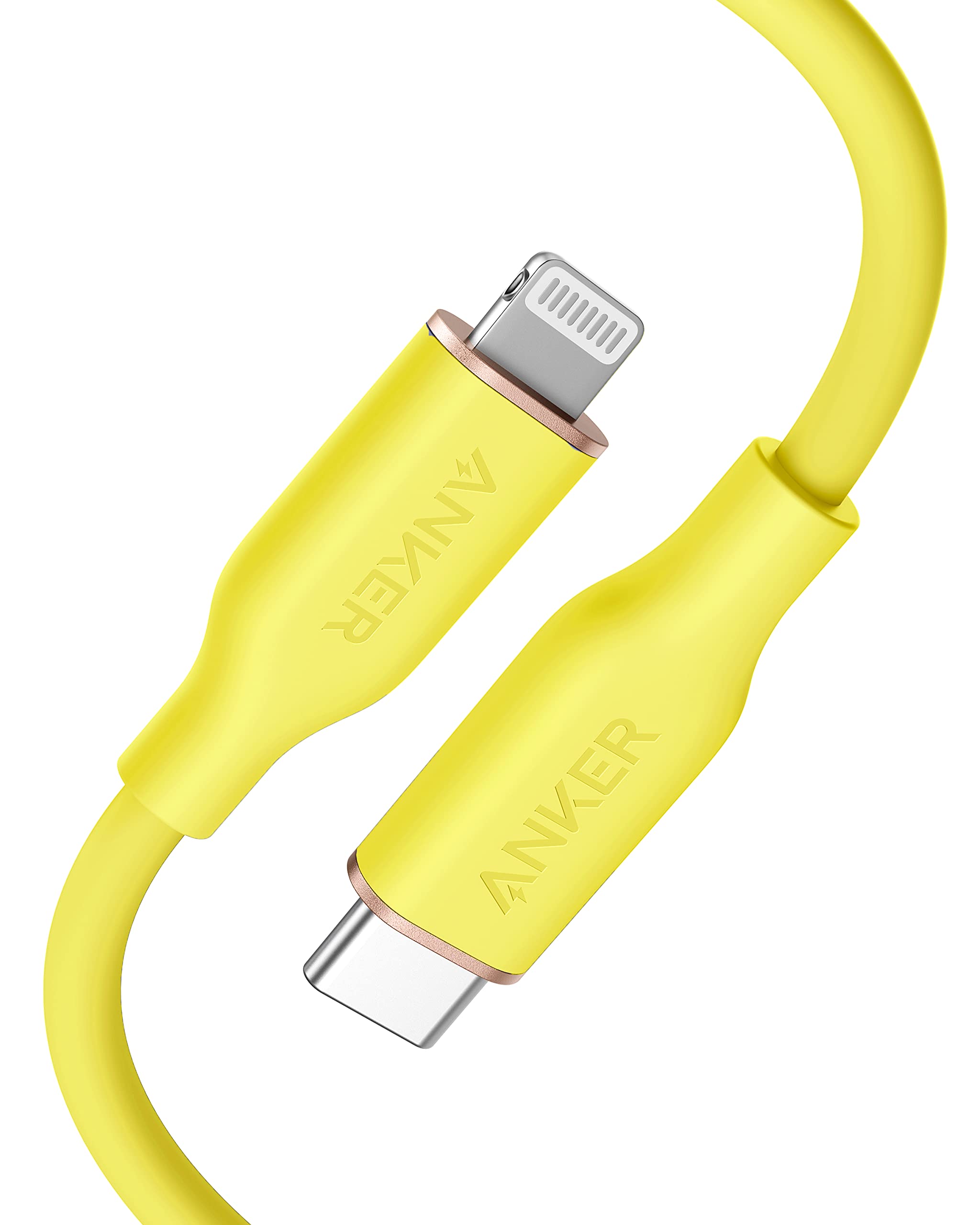 Anker 641 USB-C to Lightning Cable (Flow, Silicone) 3ft / Daffodil Yellow