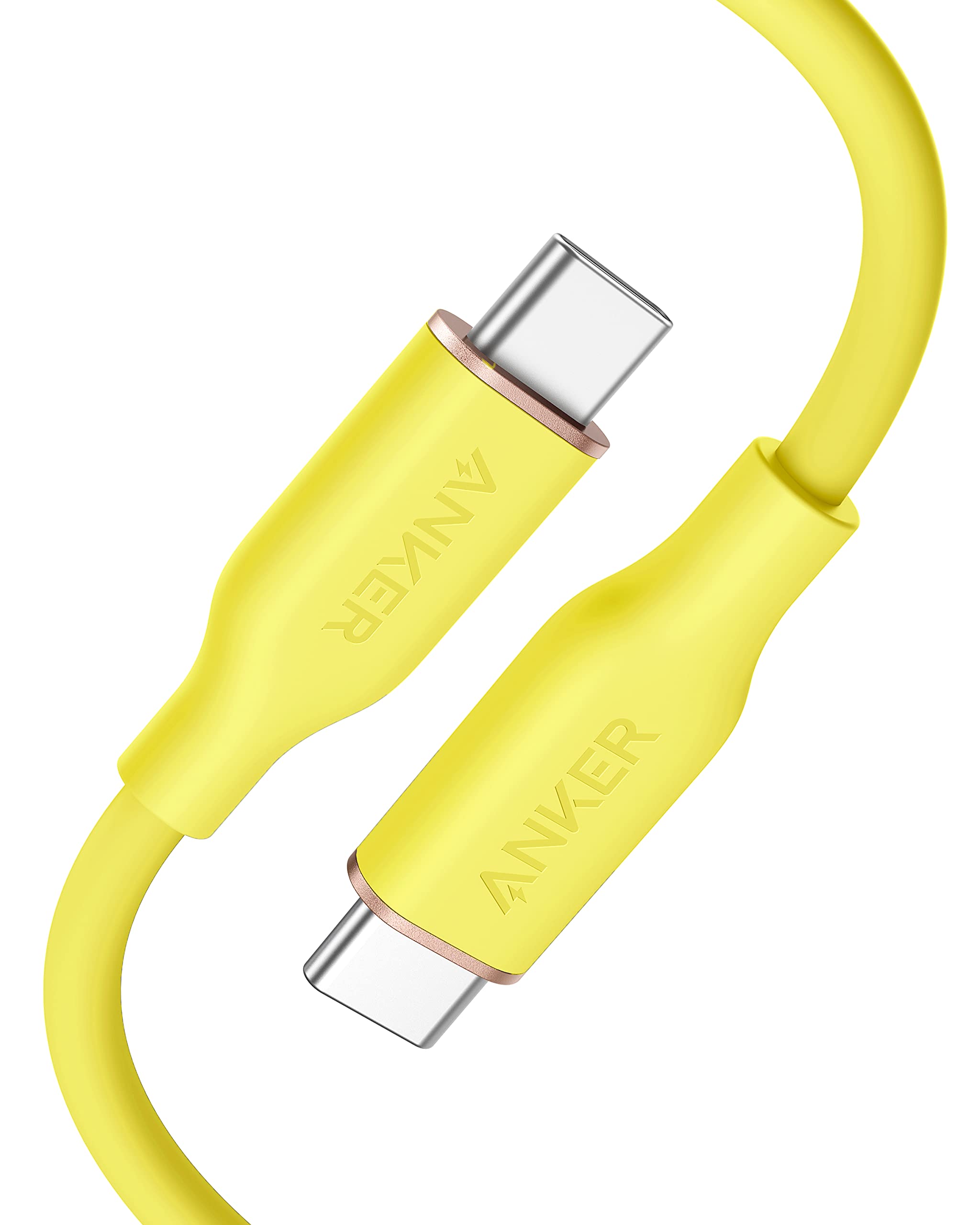 Anker 643 USB-C to USB-C Cable (Flow, Silicone) 3ft / Daffodil Yellow