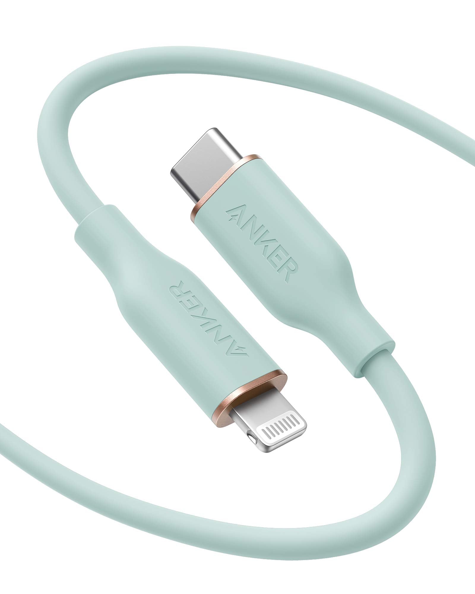 Anker 641 USB-C to Lightning Cable (Flow, Silicone) 6ft / Mint Green