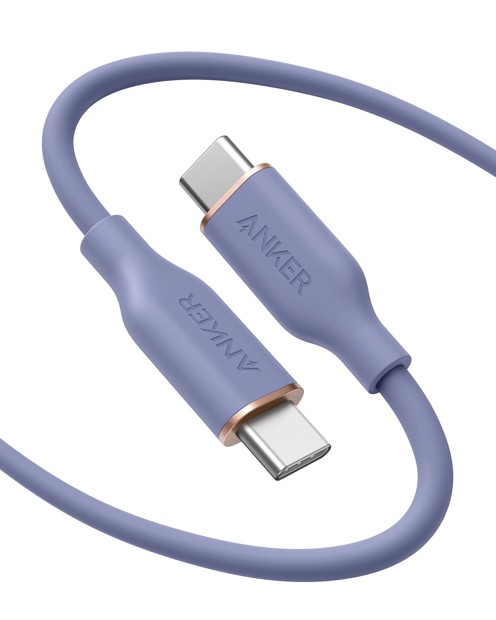 Anker 643 USB-C to USB-C Cable (Flow, Silicone) 6ft / Lavender Grey