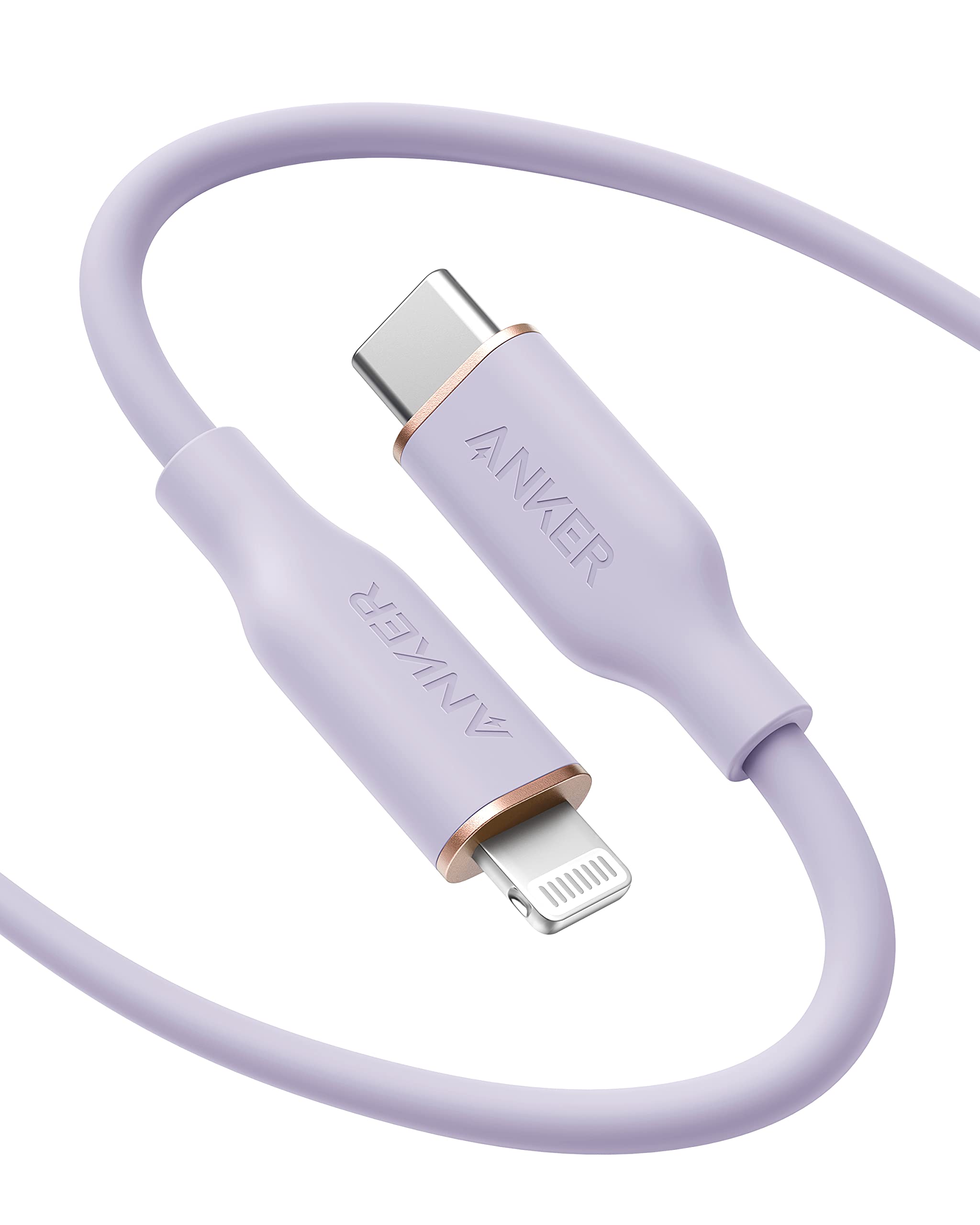 Anker 641 USB-C to Lightning Cable (Flow, Silicone) 6ft / Lilac Purple