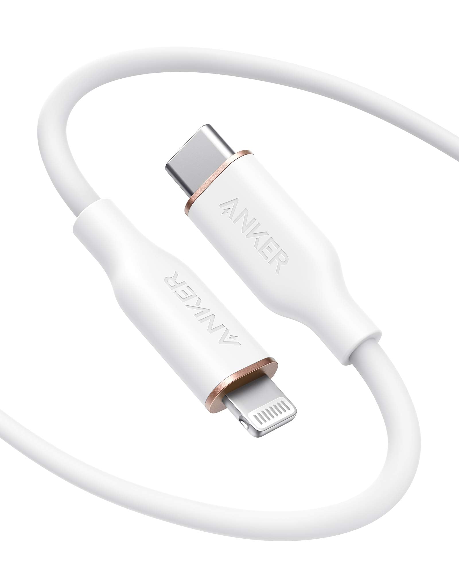 Anker 641 USB-C to Lightning Cable (Flow, Silicone) 6ft / Cloud White