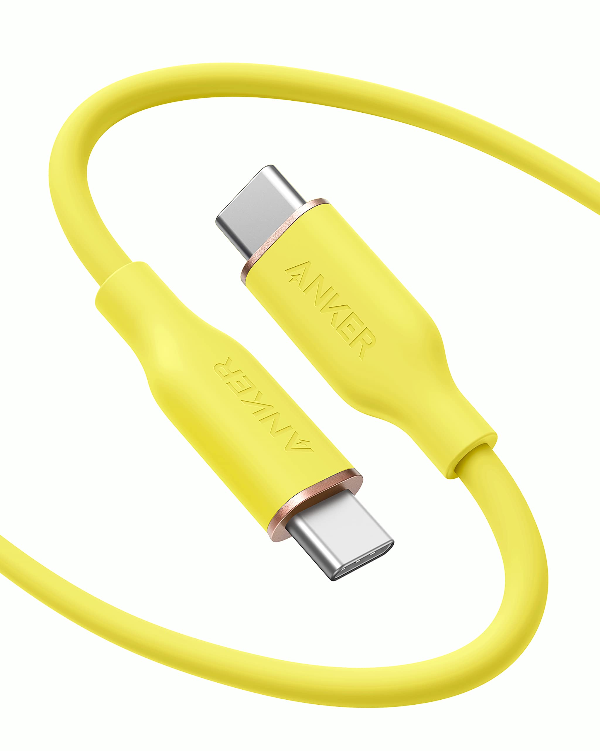 Anker 643 USB-C to USB-C Cable (Flow, Silicone) 6ft / Daffodil Yellow